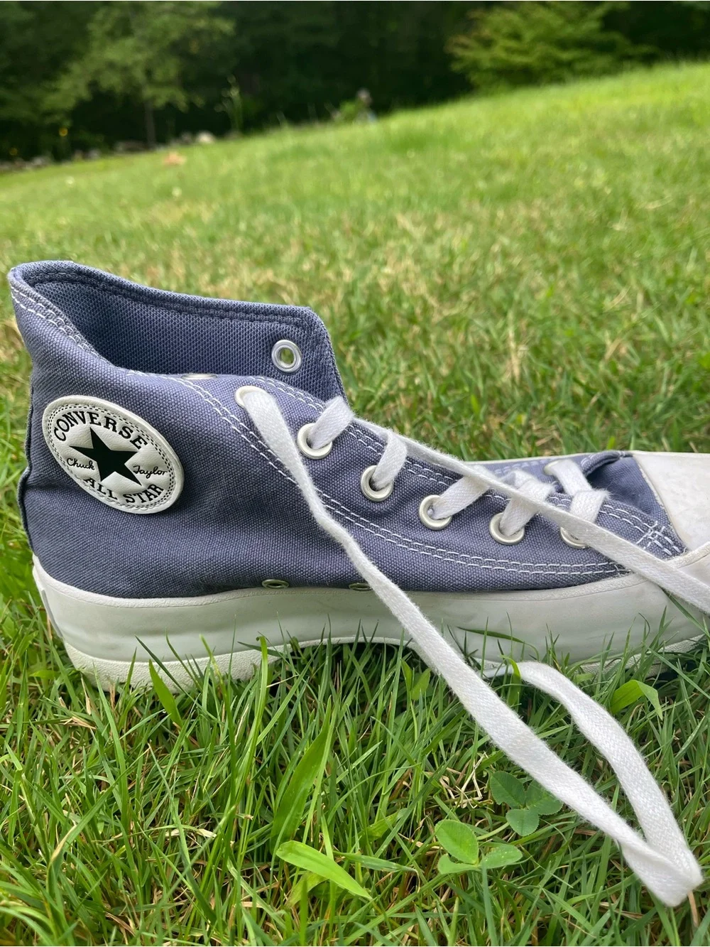 Size 8 Lugged bottom platform Chuck Taylor high top Converse  blue